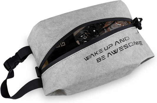 Maplerich Travel Toiletry Bag - Eco-Friendly Small Hygiene Bag for Men and Women, Mini Toiletry Bag for Toiletries, Wet Bag, Dopp Kit, Black Cosmetic Bag, Kids Toiletry Travel Bag, Grey, Fashion