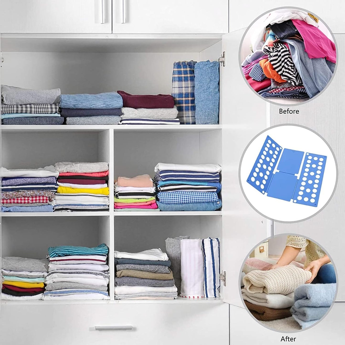 2 PCS Clothes Folding Board for Kid and Adult,T Shirt Folder Laundry Organizer Easy and Fast for Home Organization (B)