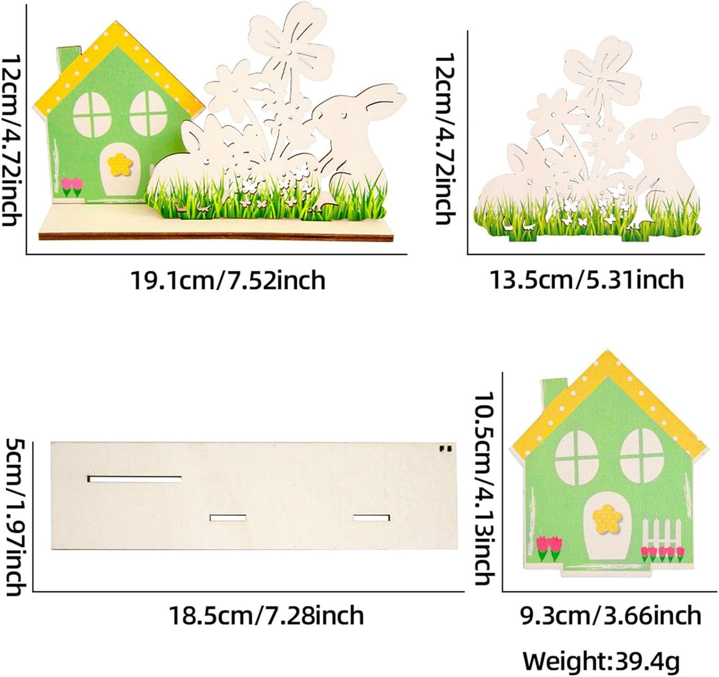 Coniglio Tabletop Centerpieces, Easter Holiday Decor, Easter Table Decorations, Easter Rabbit Decor, Bunny House Easter Wooden Sign Home Decor and Dining Table Centerpiece, Collezione Decoration