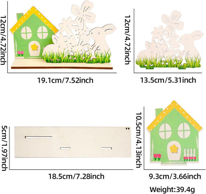 Coniglio Tabletop Centerpieces, Easter Holiday Decor, Easter Table Decorations, Easter Rabbit Decor, Bunny House Easter Wooden Sign Home Decor and Dining Table Centerpiece, Collezione Decoration