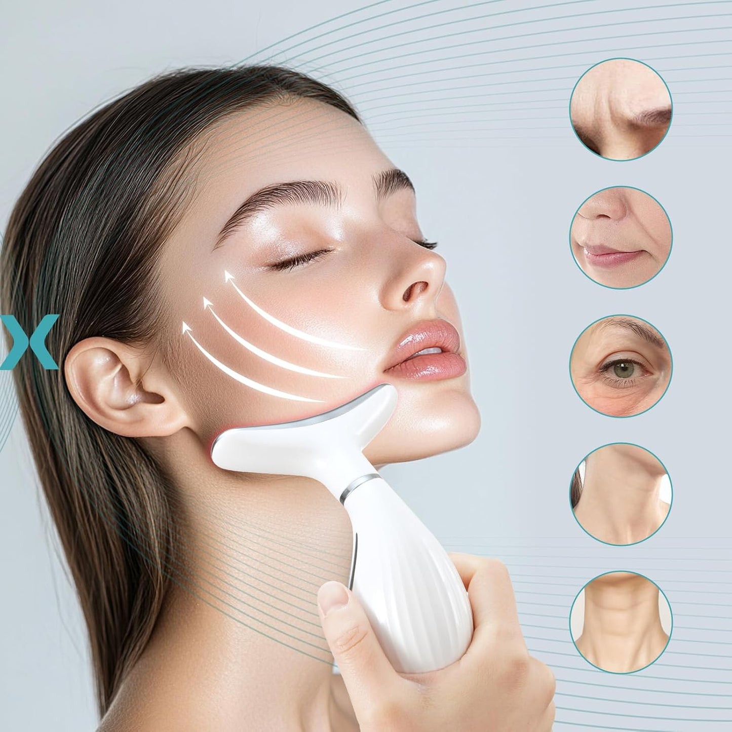Airelax Face Massager Red Light Therapy Face Sculpting Tool, Facial Massager for Skin Care Face Lifting Device for Face and Neck, at-Home Face Massage Tool with 3 Modes & 3 Lights