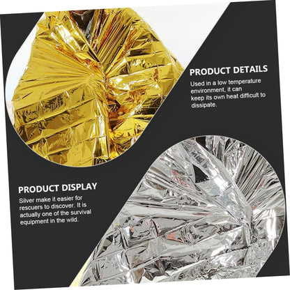 Parliky Emergency Thermal Blanket Set Survival Gear Camping Blanket Heat Reflective for Outdoor Protection
