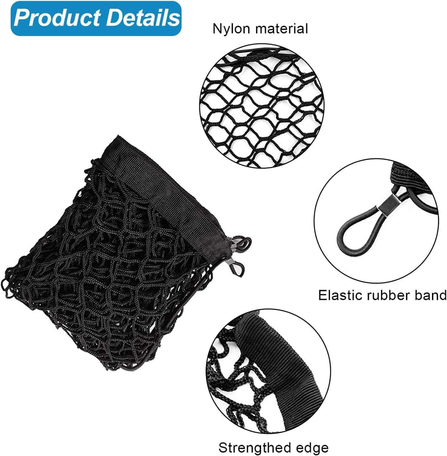 Car Rear Cargo Net, Adjustable Elastic Storage Organizer Net, Trunk Cargo Storage Net, Car Interior Accessories, Fit for Car, SUV, Jeep, Truck (35.4 x 15.8 Inch)