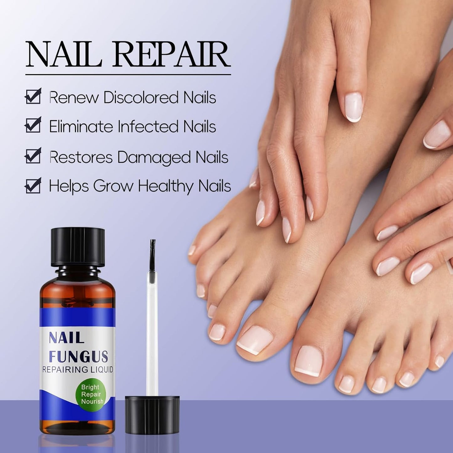 Apooliy 30ML Toenail Fungus Treatment Extra Strength, Powerful Nail Care Renewal & Recovery Liquid for Thick, Damaged & Discolored Nails Remedy