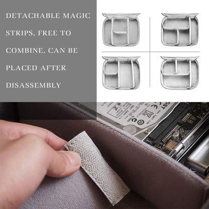 OrgaWise Electronic Accessories Bag Travel Cable Organizer Three-Layer for iPad Mini, Kindle, Hard Drives, Cables, Chargers (Two-Layer-Black)