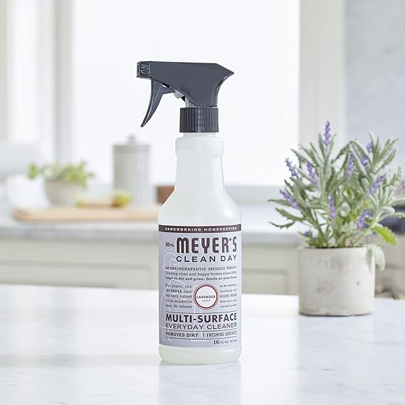 MRS. MEYER'S CLEAN DAY Multi-Surface Everyday Cleaner, Cruelty Free Formula, Lavender Scent, 16 oz- Pack of 3