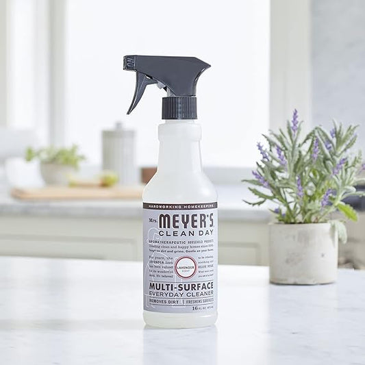 MRS. MEYER'S CLEAN DAY Multi-Surface Everyday Cleaner, Cruelty Free Formula, Lavender Scent, 16 oz- Pack of 3