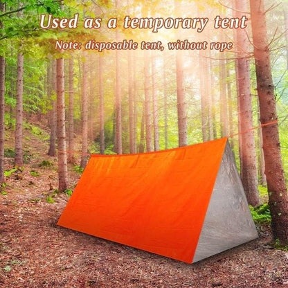 Emergency Sleeping Bag 2 Pack Lightweight Survival Sleeping Bags Thermal Bivy Sack Portable Emergency Blanket for Camping, Hiking, Outdoor, Activities Orange