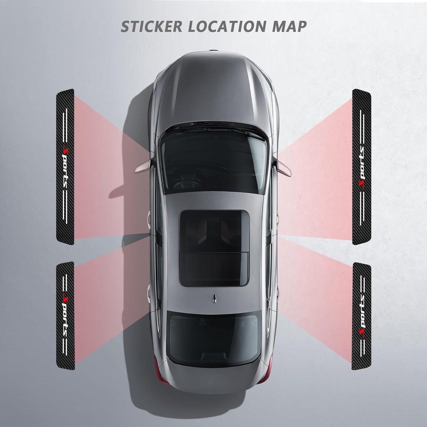 4PCS Carbon Fiber Door Sill Protector, [Premium Line] Anti-Scratch Waterproof Edge Guards, Universal Stickers for Car Truck SUV Front/Rear (Black)