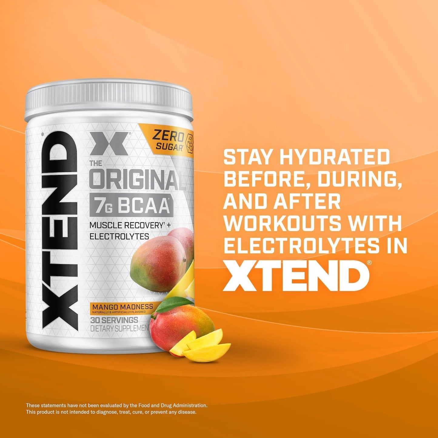 Scivation Xtend BCAA Powder, Branched Chain Amino Acids, BCAAs, Mango, 30 Servings, 19 Piece Set