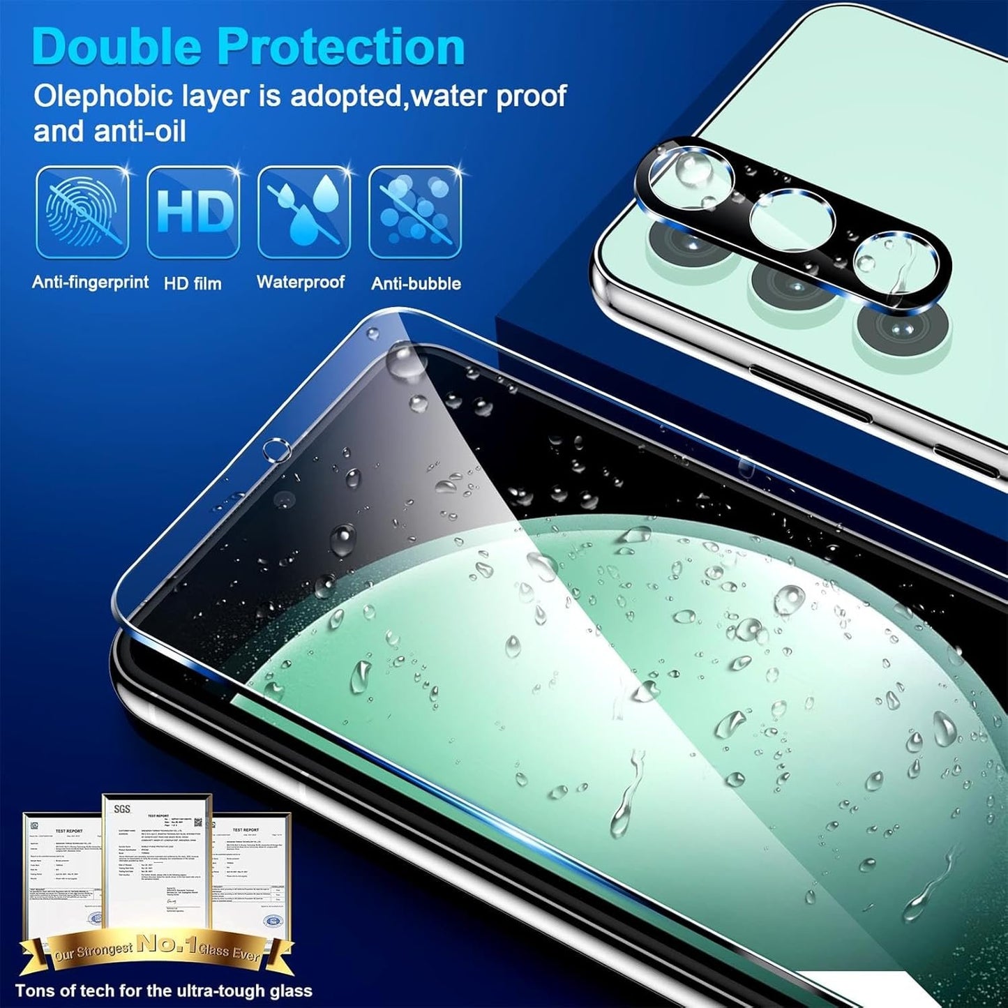 [3+3 Pack] for Samsung Galaxy S23 FE Screen Protector, 9H Tempered Glass, Ultrasonic Fingerprint Compatible, HD Clear Case Friendly for Samsung S23 FE Tempered Glass Screen Protector 5G