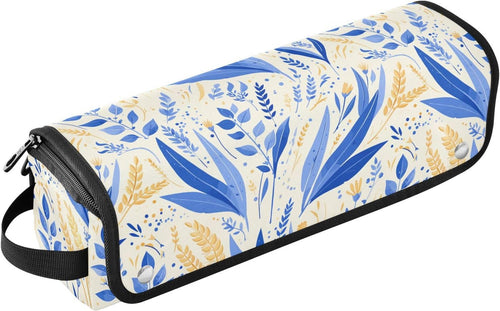 Borsa da viaggio per strumenti per capelli caldi blu cielo profondo e tappetino resistente al calore, organizer impermeabile per ferro arricciacapelli piatto e accessori per la cura dei capelli da