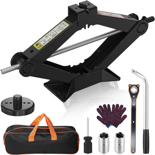 Upgrade 3 in 1 Car Jack Kit for Tesla Model Y/3/S/X, Coupe,Sedan,SUV,MPV&Truck,Scissor Jack 2.5 Ton/5512lbs Universal Car Emergency Kit with Lug Wrench Spare Tire Repair Tools