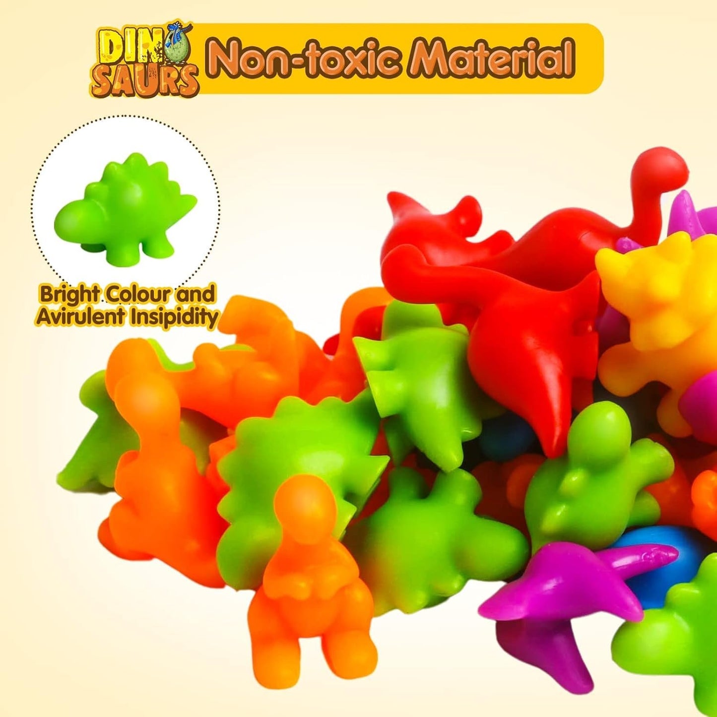 Montessori Toys for 3 Years Old, Counting Dinosaurs Toys for Kids with Sorting Bowls Toddler Learning Ages 3-4 Preschool Early Educational Toys for 3 4 5 Years Old Boys Girls