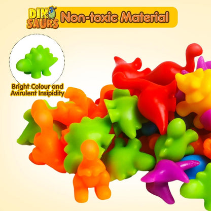 Montessori Toys for 3 Years Old, Counting Dinosaurs Toys for Kids with Sorting Bowls Toddler Learning Ages 3-4 Preschool Early Educational Toys for 3 4 5 Years Old Boys Girls