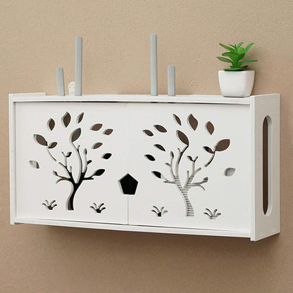 Floating tv Stand-Modem Storage Cabinet-Router Storage Box Shelf for Storage Bracket Streaming Devices, Media Boxes, Speakers,Cable Boxes,TV Accessoriesand Home Decor,B