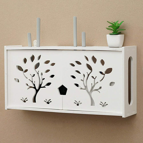 Floating tv Stand-Modem Storage Cabinet-Router Storage Box Shelf for Storage Bracket Streaming Devices, Media Boxes, Speakers,Cable Boxes,TV Accessoriesand Home Decor,B