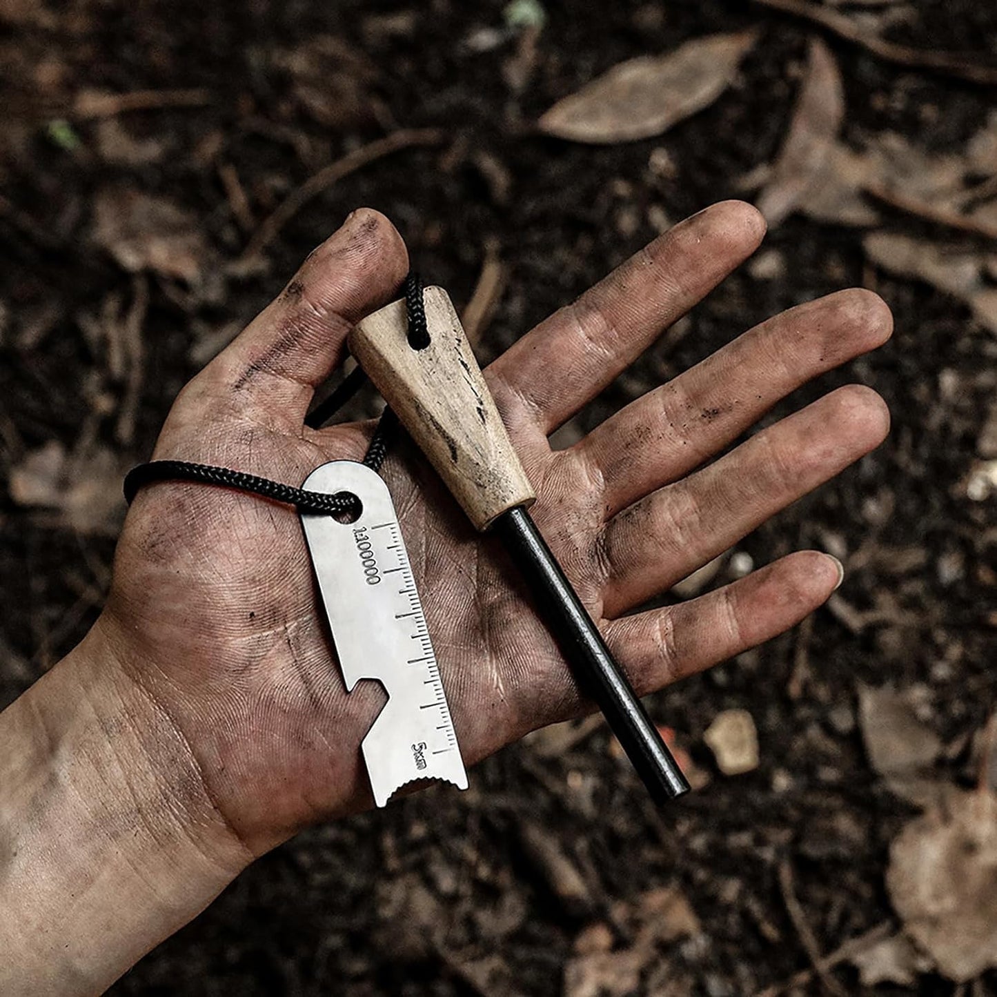 2 Pack Fire Starter Survival Tool, Flint and Steel with Ferro Rods Fire Starters for Campfires, Outdoor Bottle Opener, and is Suitable for Emergency fire Making in Wild Camping, Hiking and outings.