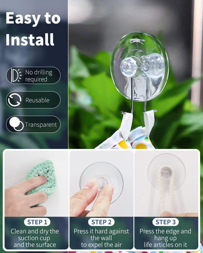 Pawfly 20 Pack Clear Suction Cups 1.8 Inch PVC Plastic Sucker Without Hooks for Home Decoration and Organization
