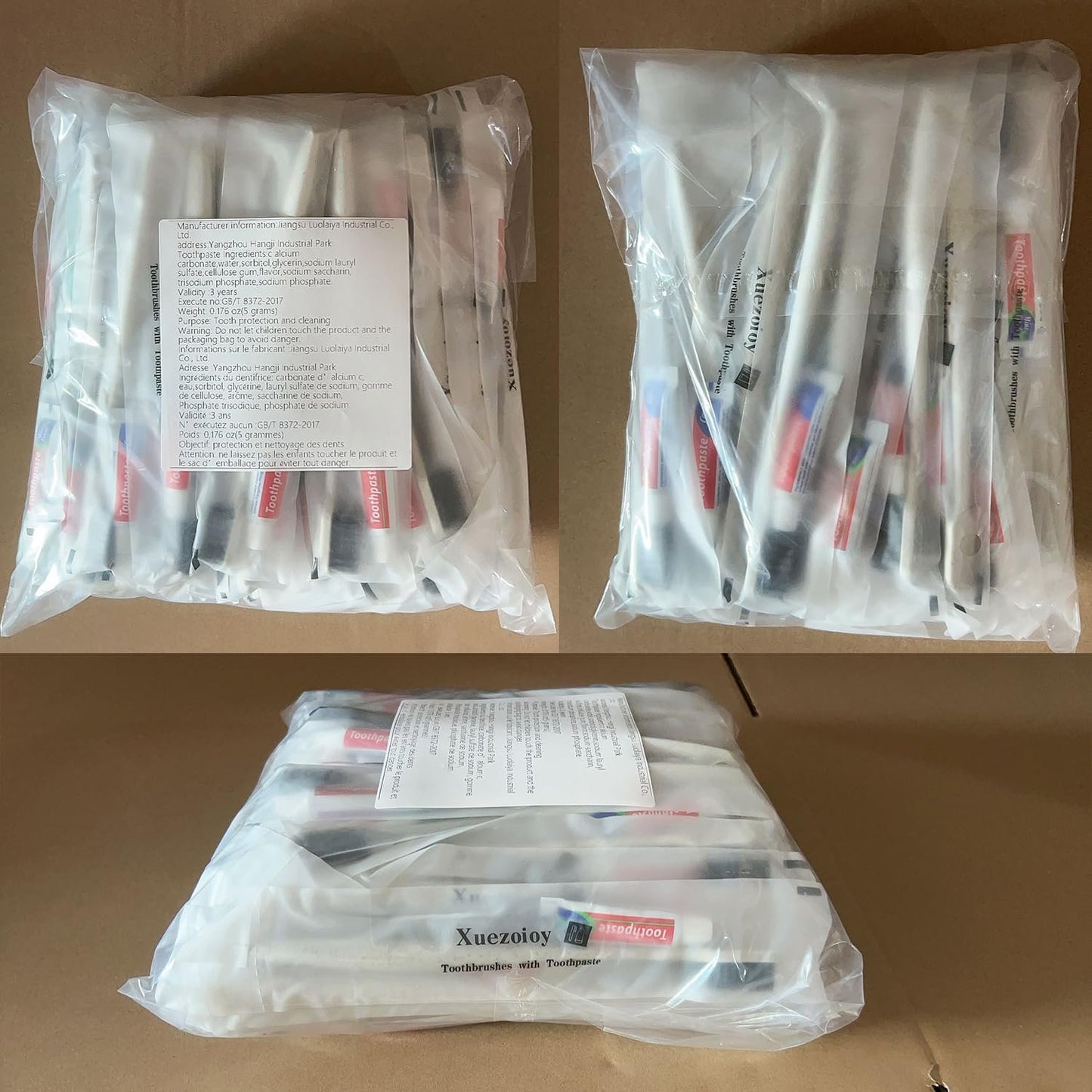 Disposable Toothbrushes with Toothpaste,30 Pack Apricot Bulk Toothbrushes Individually Wrapped Travel Toothbrush and Toothpaste Kit for Homeless,Nursing Home,Hotel,Charity