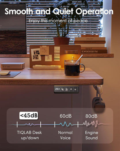 BEXEVUE Standing Desk, Height Adjustable Electric Desk, 47 x 24 Inches Adjustable Desk, Small Computer Home Office Desk with Splice Board (Maple)