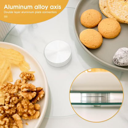 Living Today Lazy Susan Turntable 35CM, Explosion-Proof Round Tempered Glass Rotating Tray Swivel Tabletop,Serving Plate/Dining Table Top/Spices Storage Holder for Homes & Restaurants (35CM Diameter)
