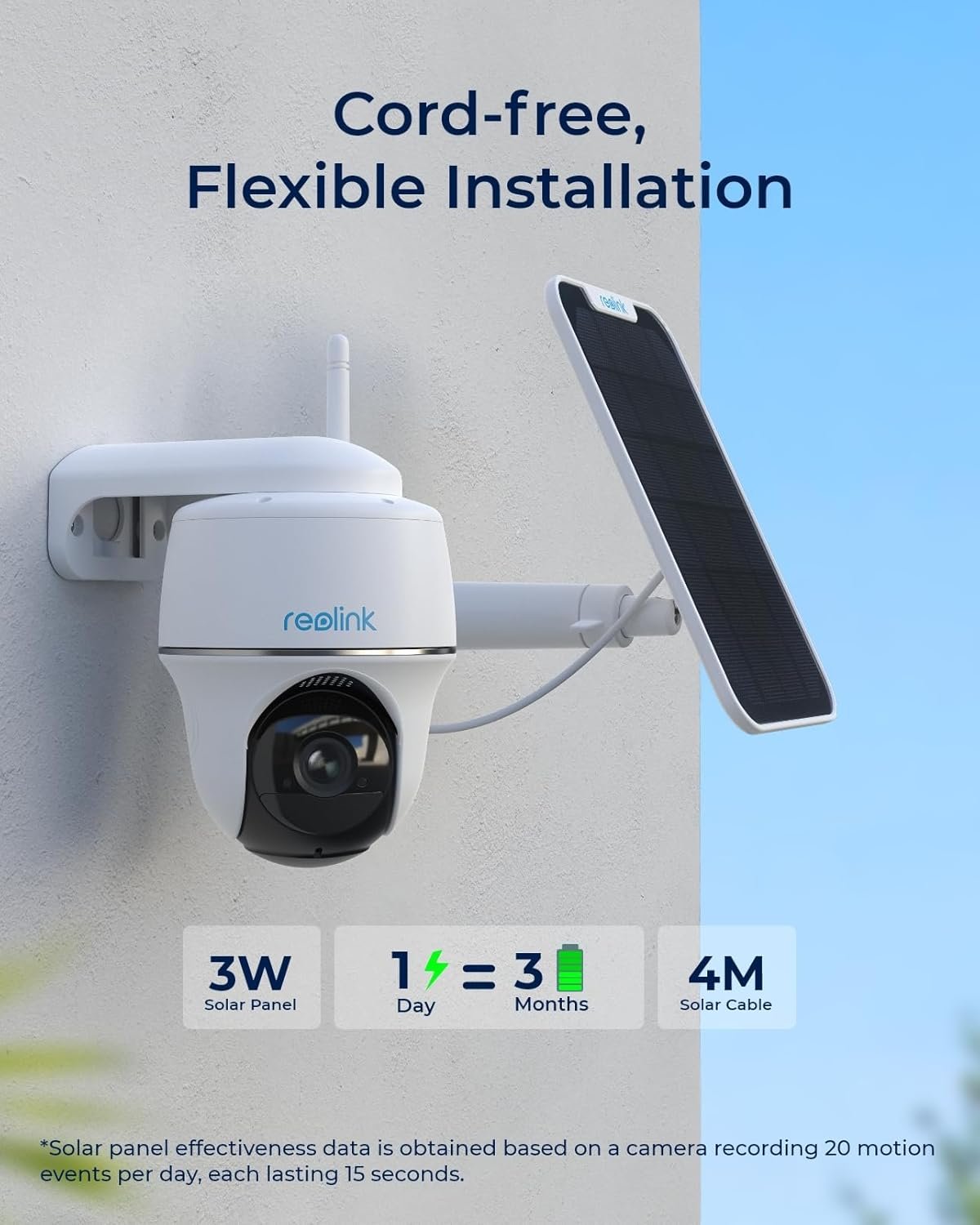 REOLINK Security Camera Wireless Outdoor, Pan Tilt Solar Powered 5MP Night Vision, 2.4/5 GHz Wi-Fi, 2-Way Talk, Works with Alexa/Google Assistant for Home Surveillance, Argus PT with Sun-Powered Panel