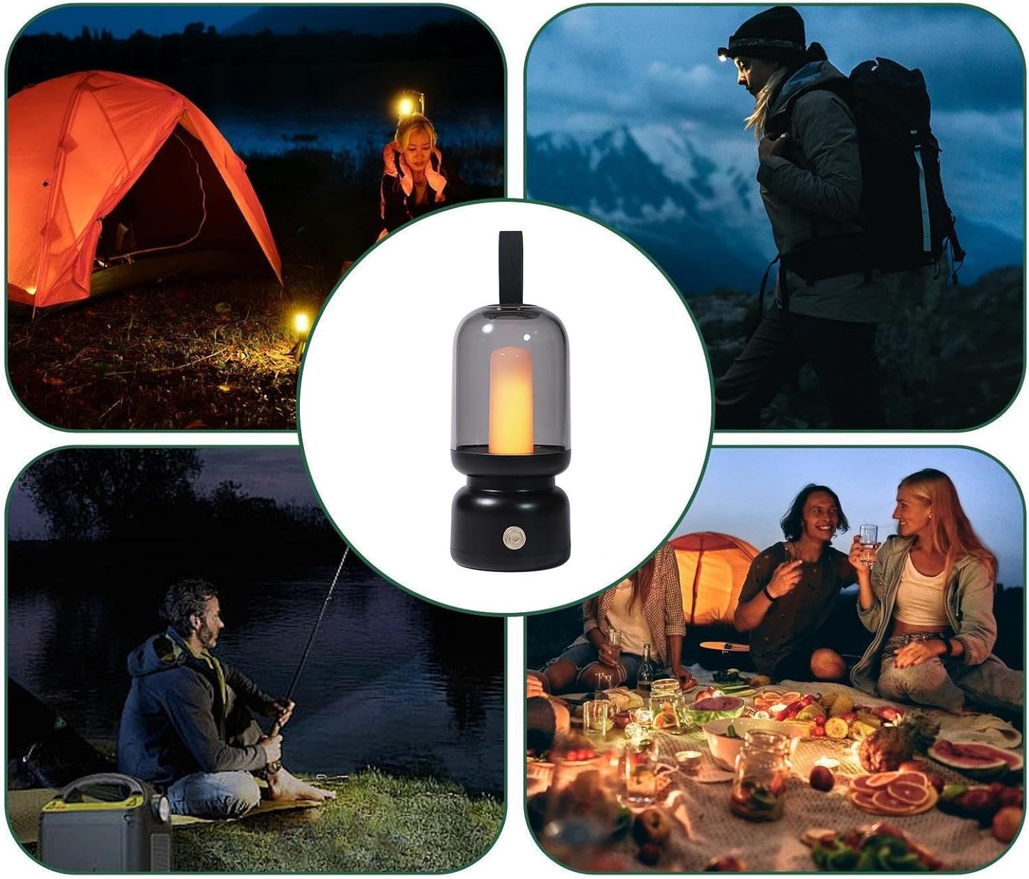 LED Tent Lantern, Cordless Table Lamp, Long Lasting Battery Light, Portable Outdoor Camping Gear, Water-Resistant Hiking Equipment, Indoor Bedroom Lighting for Travel Fishing