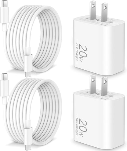for iPhone 16/15 Pro Max Charger, 20W Fast Charging USB C Charger Block Wall Power Adapter + 6FT USB-C Cable for iPhone 16 Pro Max Plus 16e, iPhone 15 Pro Max, iPad Pro 12.9/11/13 inch, Air 4/5
