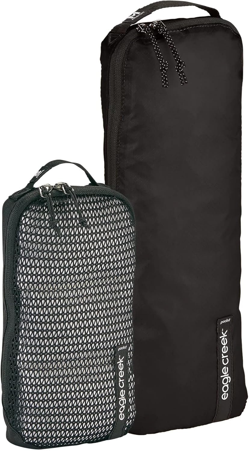 Eagle Creek Pack-It Slim Packing Cubes Set - Durable, Ultra-Lightweight and Water-Resistant Ripstop Fabric Luggage Organizer Bags Built to Fit in Tight Spaces, Black