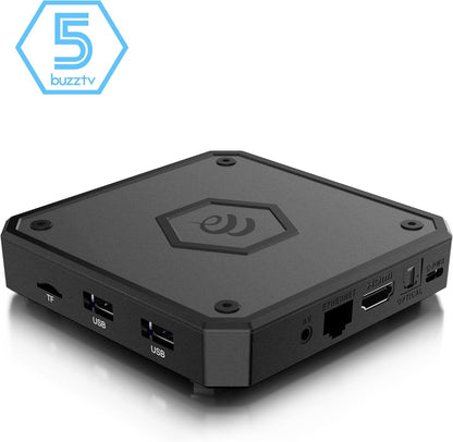 BuzzTV E5 Android 11 TV Box | 4K Streaming Device | 2GB RAM - 32GB Storage | Quad-Core Processor | Dual-Band Wi-Fi | Bluetooth 5.0
