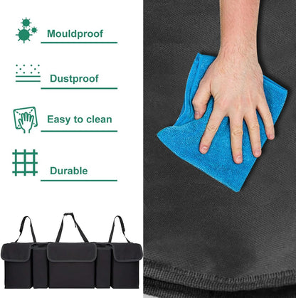 Enstiler Car Organizer with 5 Large Storage Pockets, Backseat Hanging Trunk Organizer for SUV, Truck, Van, Sedan - Space Saving Expert