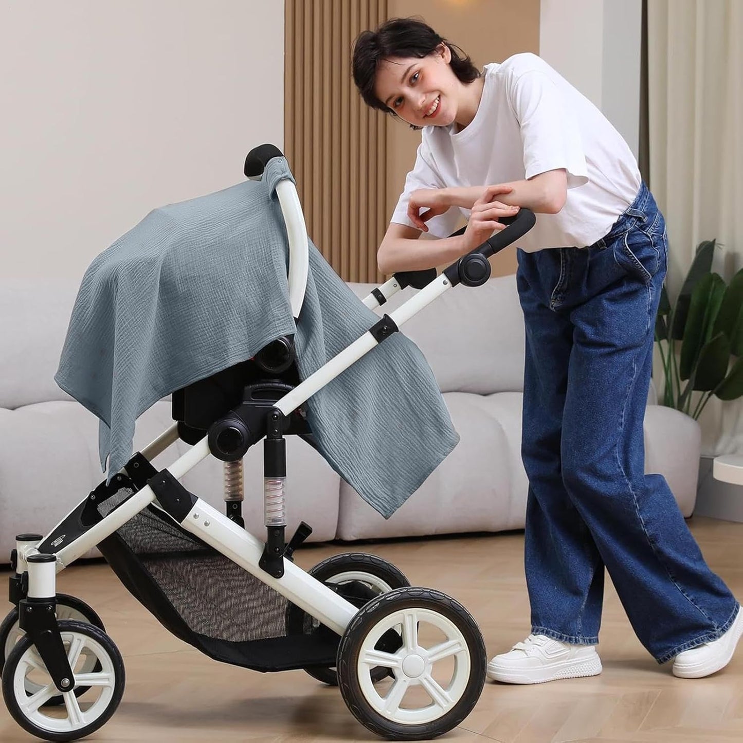 Car Seats Cover Baby, Cars Seat Canopy Breastfeeding Covers, Breathable Soft Fabric, Stretchy Privacy Shield, Ideal for Travel Gear, Outdoor Vacation, Family Outing, 20x7x2cm