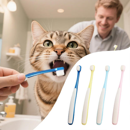 Pet Toothbrush, 4 x Teeth Cleaning for Dogs, Soft Bristles Teeth Brushing Kit, Wide Head Oral Care Supply, Gentle Cleaning, for Daily Use, Home, Travel, Easy to Handle