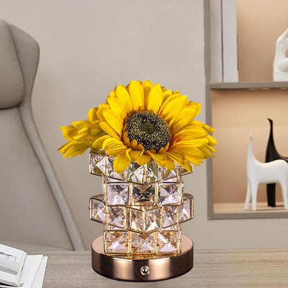 Touch Control Lamp, Rechargeable Sunflower Light, Led Tabletop Night Light, 8.66x4.72 Inches Soft Glow Ambience, USB Charging Port, Single Unit, Waterproof Bag for Bedroom, Desk