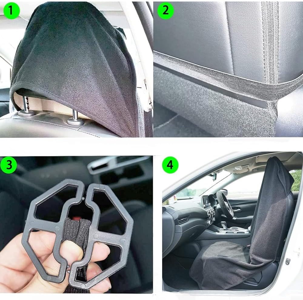 ZXCVDF Coprisedili Anteriori Auto per Renault Mégane E-Tech 5 (V) I 2022-2024,Copri Sedili per Auto Protezione/Copertura Sedile Guidatore Singolo per Fitness/Cane Coprisedili per Officina,Black-1
