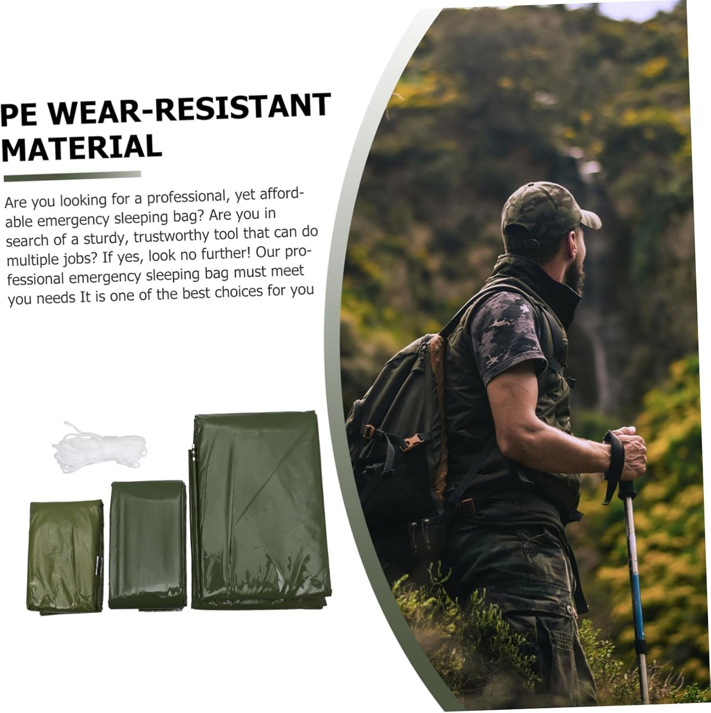 Emergency Tent Set Outdoor Camping Tent Sleeping Pouch Emergency Sleeping Bag Camping Tents Camping Sleeping Blanket Travel Pe Tear-Resistant Material Blanket Insulation