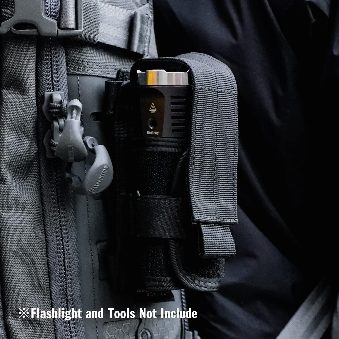 VIPERADE Flashlight Holster, Flashlight Holder for Belt, MOLLE Flashlight Pouch, Tactical Flahlight Pouch