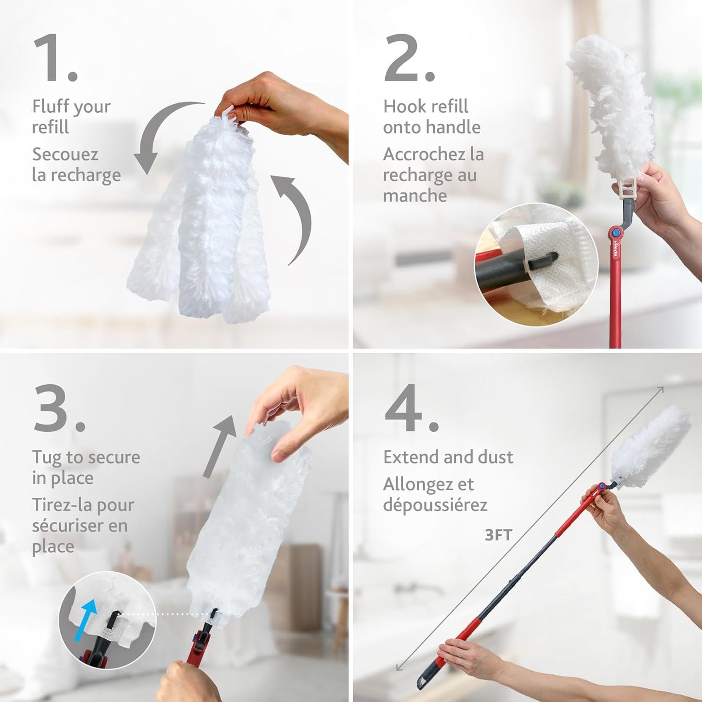 Vileda Flex & Catch Heavy Duty Duster Refills (5 Count) | Disposable Refill with Cleaning Fibres Made of 100% Recycled Materials