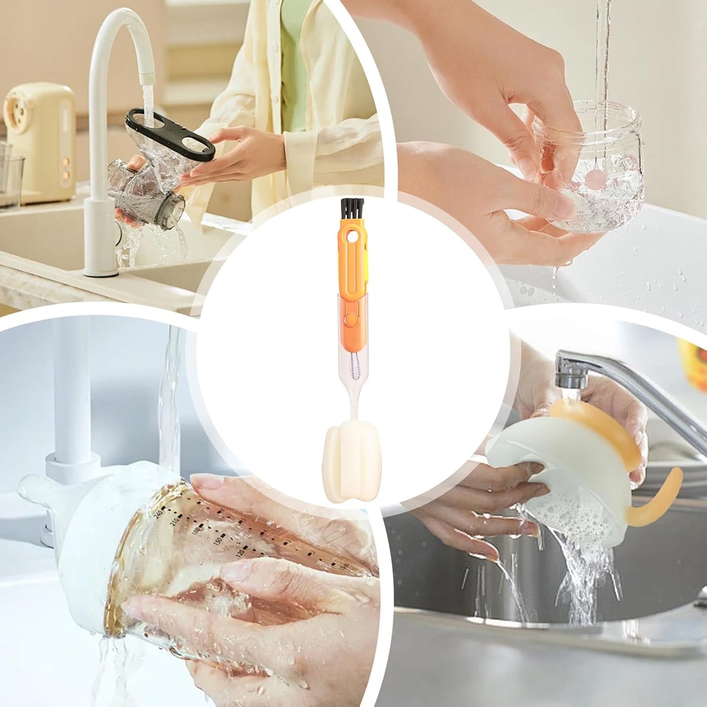 Cup Lid Cleaning Brush, Water Bottle Scrubber, 12,6 x 2,36 in Multifunctional Kitchen Tool, Groove Cleaner, Essential Washing Brush for Tumbler, Bottle, Cups
