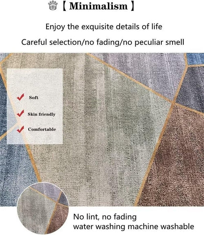 Children's Bedroom Rug Gym, Grey, Geometric Design, Rectangular, Sofa, Rug, Modern, Living Room, Accessories, Machine Washable, Non-Slip Kitchen Rugs, 180 x 200 cm