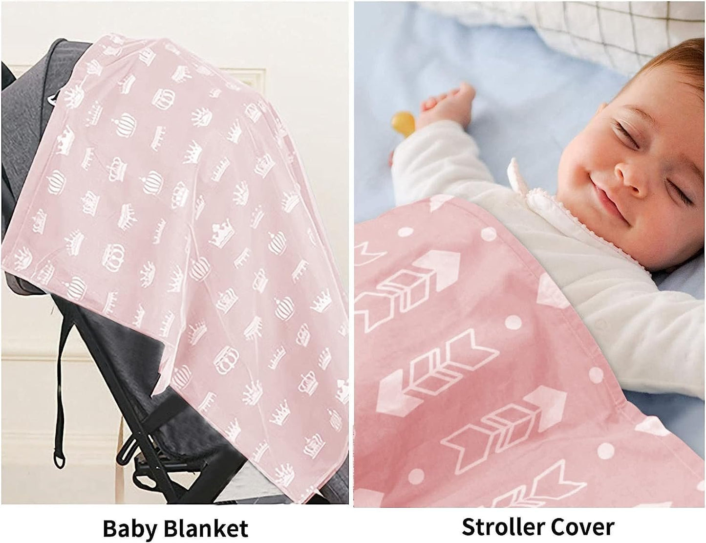 Baby Nursing Covers for Baby Breastfeeding, Breast Feeding Cover with Breathable Lace Screen Yarn and Rigid Hoop for Mother Nursing Apron, 360Â° Full Privacy (Love Crown)
