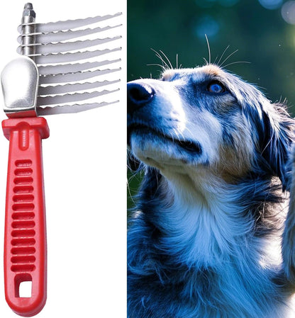 Dog Comb for Matted Hair, Pet Hair Removal Dog, Smooth Cats Dematting Tools, Ergonomic Brush Supplies for Indoor Outdoor Use for Families and Friends
