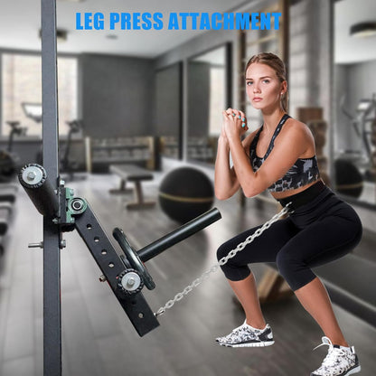 BLUSLM Power Rack Mounted Leg Extension and Curl Machine for Home Gym Equipment, Adjustable Leg Extension Attachment, Leg Press Attachment for Lower Body Leg Muscle Training