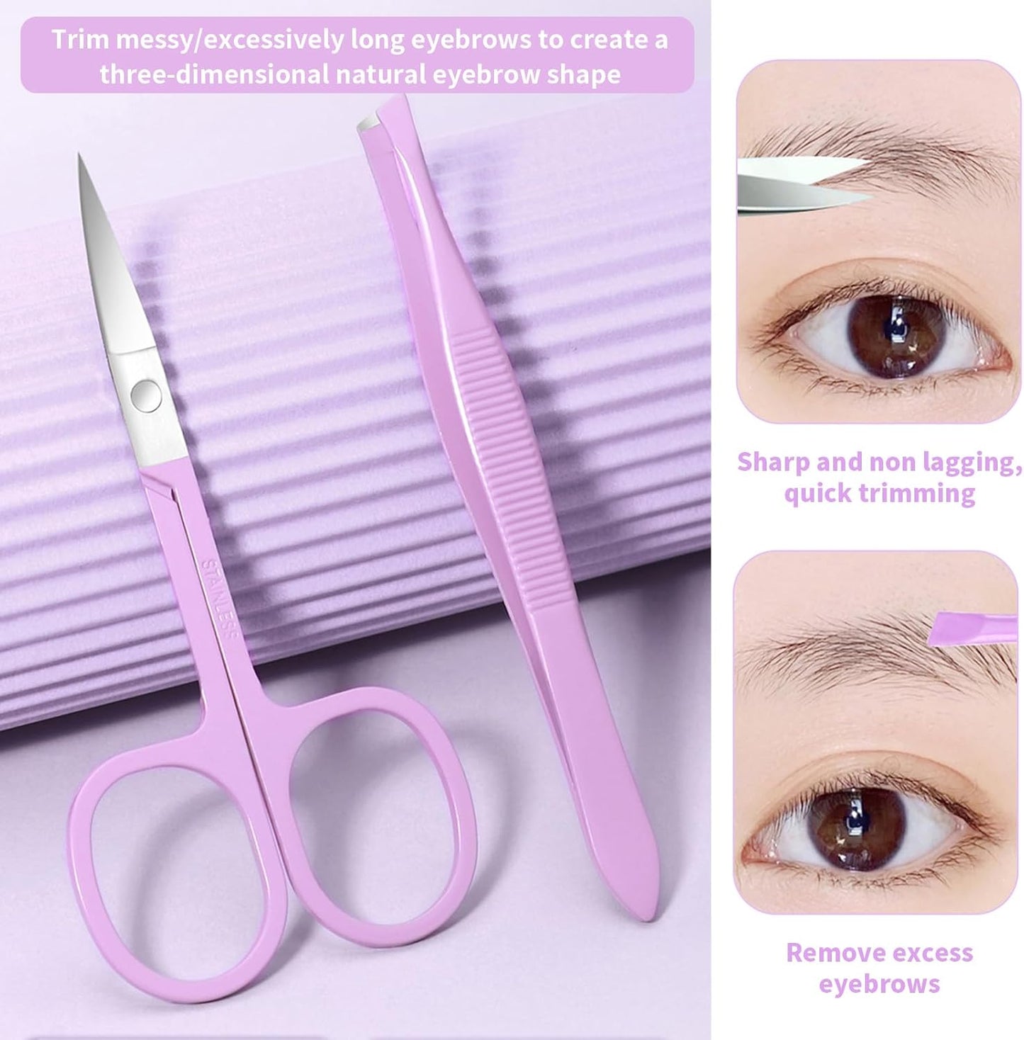 13-In-1 Nail Kit, Manicure Set with Tweezers/Nail File/Nail Clippers/Cuticle Trimmer/Facial Care Tools, Professional Manicure & Pedicure Set, Travel Portable Nail Cutter Set for Men Women (Purple)