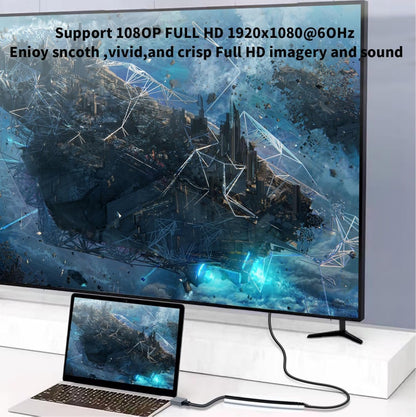 USB to HDMI Cable, Built-in Drivers, 6FT USB A to HDMI Male Cable HD 1080P Monitor Converter Cord with Audio for Desktop, Laptop, Monitor, Projector, HDTV Compatible with Windows 8/8.1/10/11