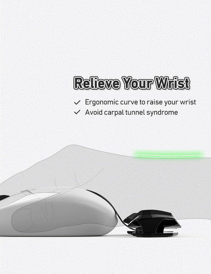 YaGee Mouse Wrist Rest 3.0, Ergonomic Right-Handed Gaming Support, Attaches to Mice for Smooth Gliding, Anti-Fatigue & Carpal Tunnel Relief for Esports, Office, Coding and Computer Users