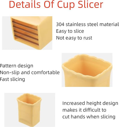 3 PCS Cup Slicer, 2025 New Egg Stainless Steel Strawberry Slicer, Egg Slicers, Strawberry Cutter, Premium Quickly Making Vegetable Salad Cutter, Craft Fruit Kitchen Tool