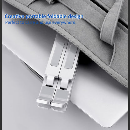 Laptop Stand Kamoon Portable Adjustable Tablet Computer Stand Aluminum Alloy Folding Laptop Stand Compatible MacBook Air Pro, HP More 10-15.6" Laptops & Tablet (Silver-2)