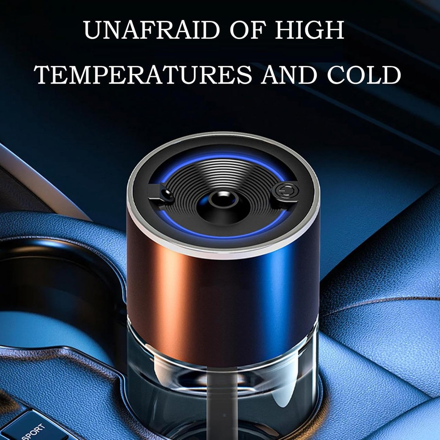 Car Diffuser Humidifier, Automotive Fragrance Diffusers, 5.1 inches Gear Adjustable Mist Level, Built-In Atmosphere Light For Car RV Truck Boat Interior Air Freshening